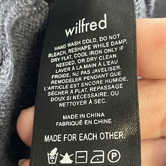 Aritzia Wilfred Cyprie Merino Wool Mock Neck Chalet Grey Sweater Size XS - Picture 5 of 6